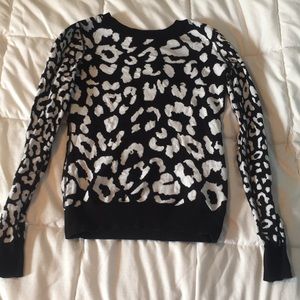 Black and white animal print sweater